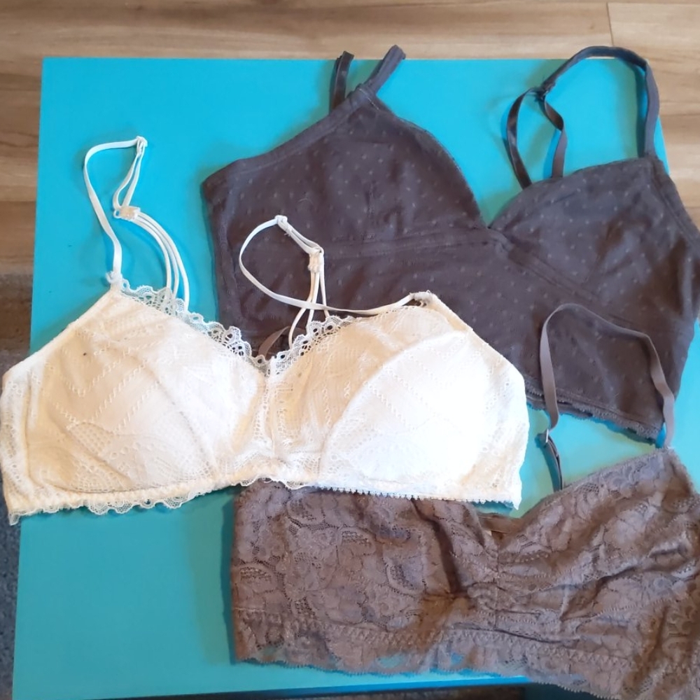 Lot of 3 lace bralettes